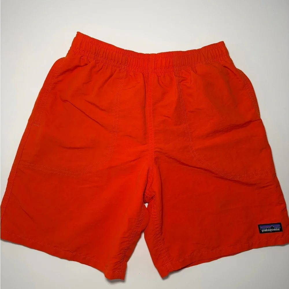 Patagonia Kids Boys Baggies Shorts Size M Orange Swim Trunks Mesh Lined - Picture 2 of 8